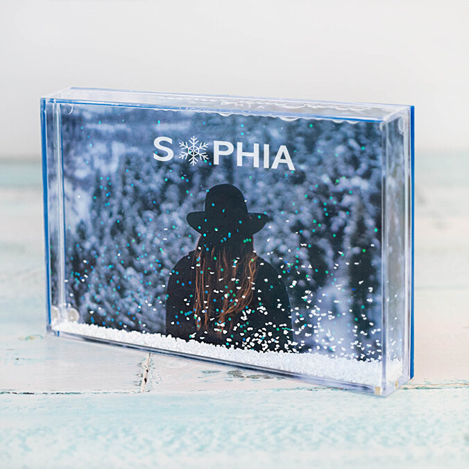 Personalised rectangular snowglobe