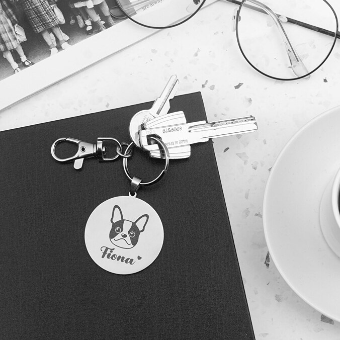 Personalised engraved round keychain