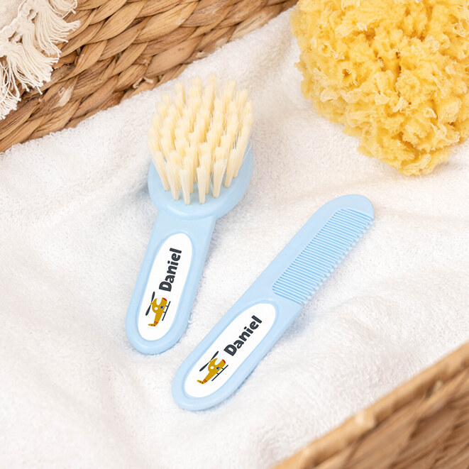 Set brosse et peigne personnalisé pour bébé Set brosse et peigne personnalisé pour bébé