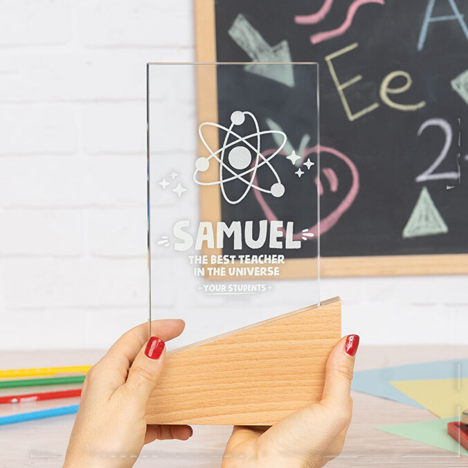 Premium gravierte rechteckige Glas-Trophäe