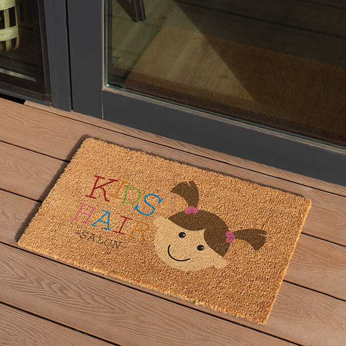 Personalised natural coir fibre doormats