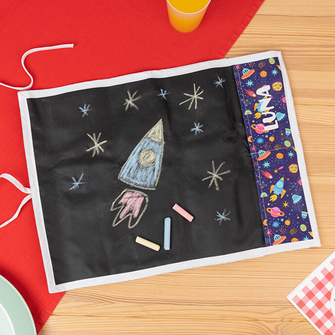 Personalised fabric chalkboard mat