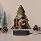 Lampada 3D a forma di albero in legno