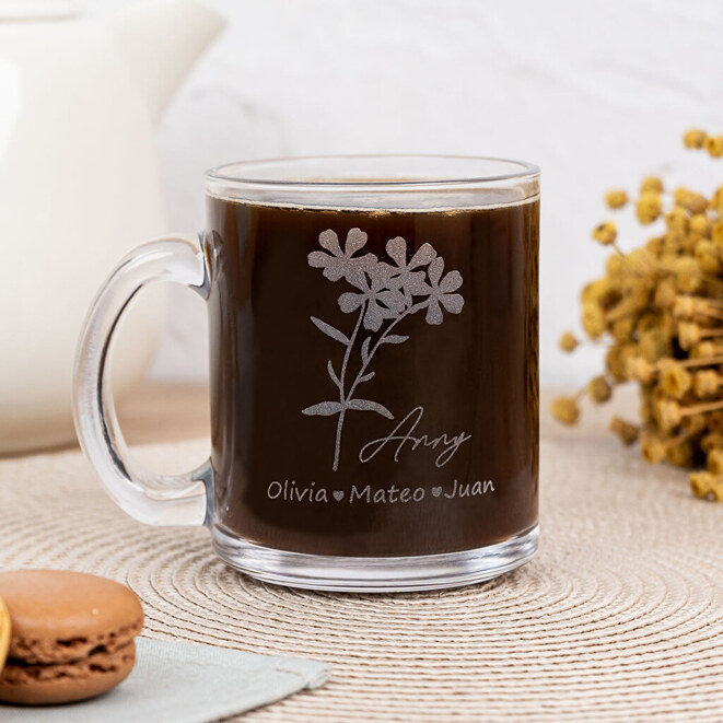 Mug en verre gravée Mug en verre gravée