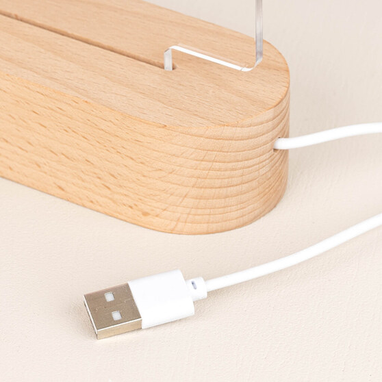 Personalised USB lamp with USB cable