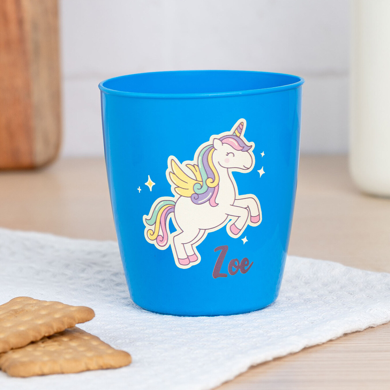 Personalised coloured plastic cup 300 ml.