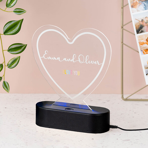 Lâmpada 3D personalizada com base de plástico