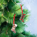 Gepersonaliseerd methacrylaat kerstornament in de vorm van een laars