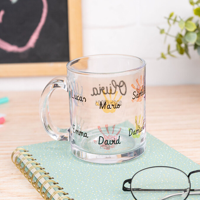 Taza de cristal personalizada