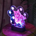 Personalised 3D lamp paw print with wooden base Personalised 3D lamp paw print with wooden base