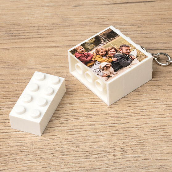 Llavero con tu foto sobre piezas compatibles con ladrillos LEGO