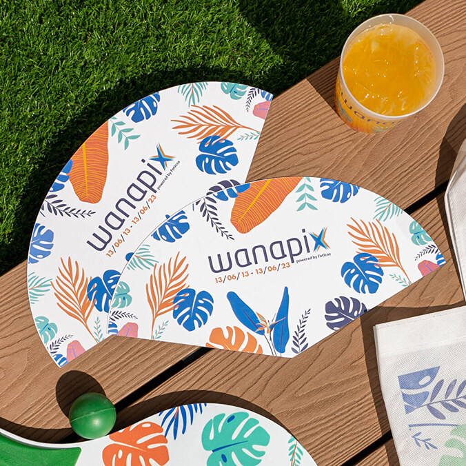 Personalised advertising cardboard hand fan