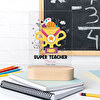 Gepersonaliseerde plexiglas trofee met houten voet