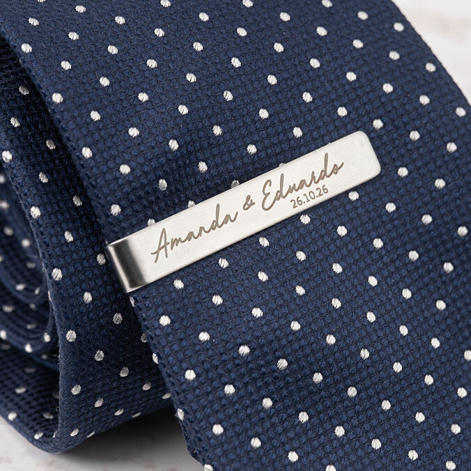 Personalised engraved tie clips