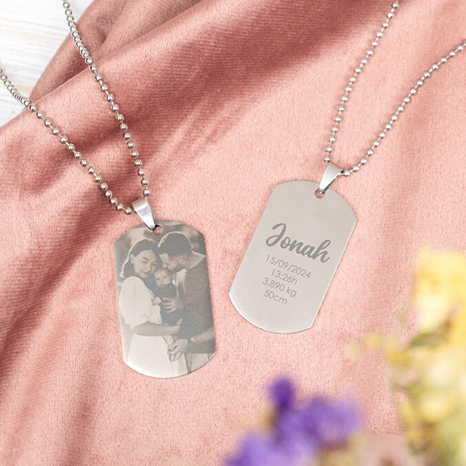 Personalised engraved long necklace