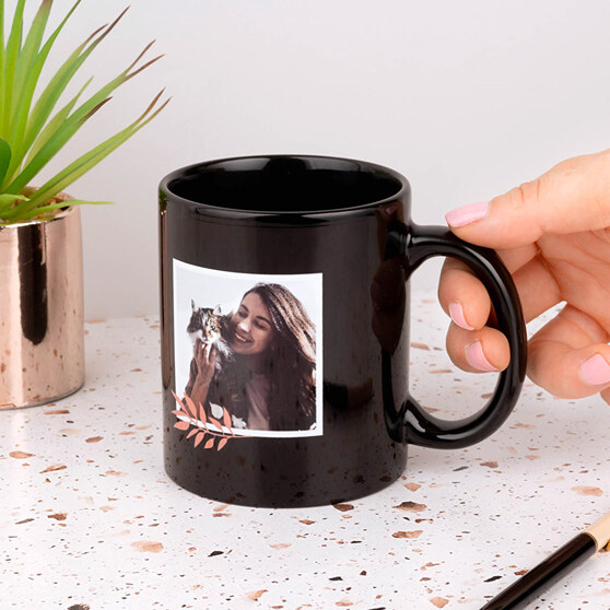 Personalised black photo mug Personalised black photo mug