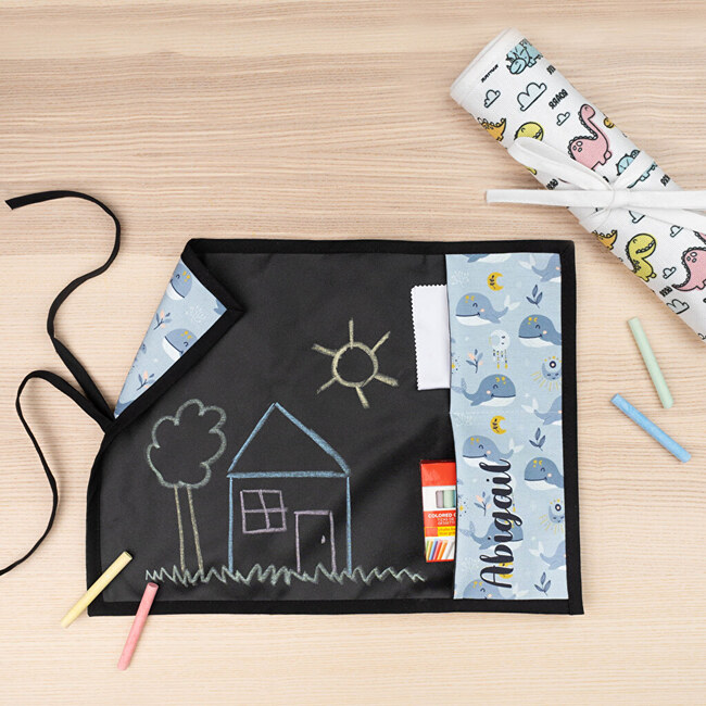 Personalised fabric chalkboard mat Personalised chalkboard placemat