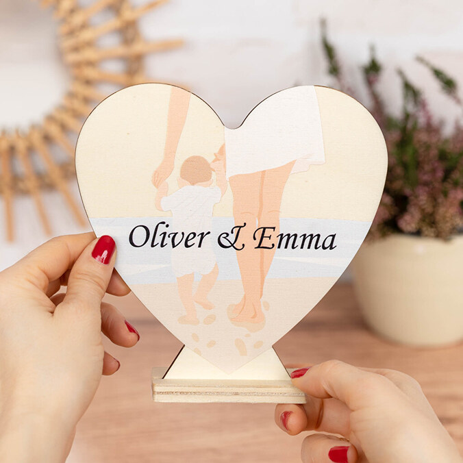 Printed wooden card heart