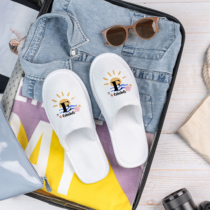 Hotel en reis slippers bedrukken