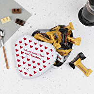 Heart-Shaped Tin Box with Sweets and Chocolates