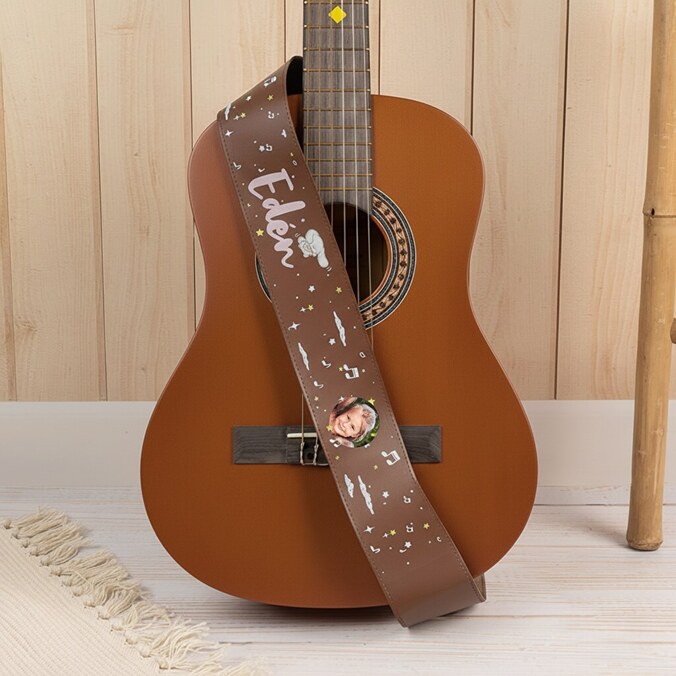 Guitar remme med tryk og navn