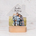 Lámpara 3D personalizada de madera con forma de casa