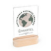 Trofeo in plexiglass personalizzato con base in legno