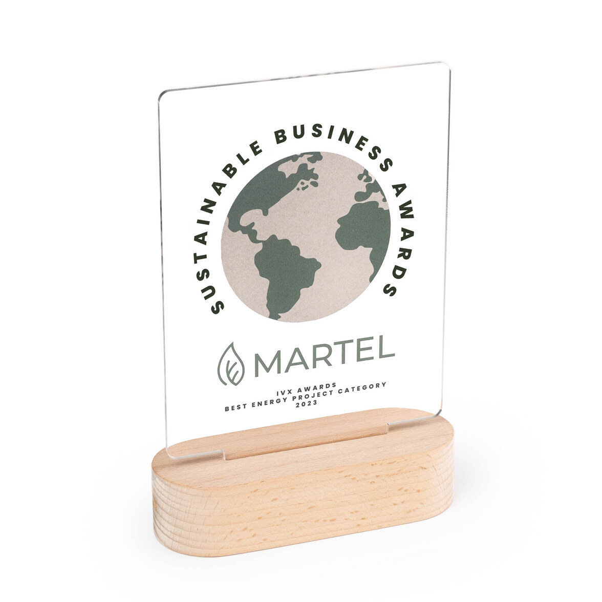 Porte-visuel avec socle en bois vertical A5/ Pce Porte-visuel avec socle en bois vertical A5/ Pce