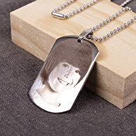 Engraved long necklace