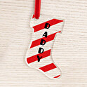 Gepersonaliseerd methacrylaat kerstornament in de vorm van een laars