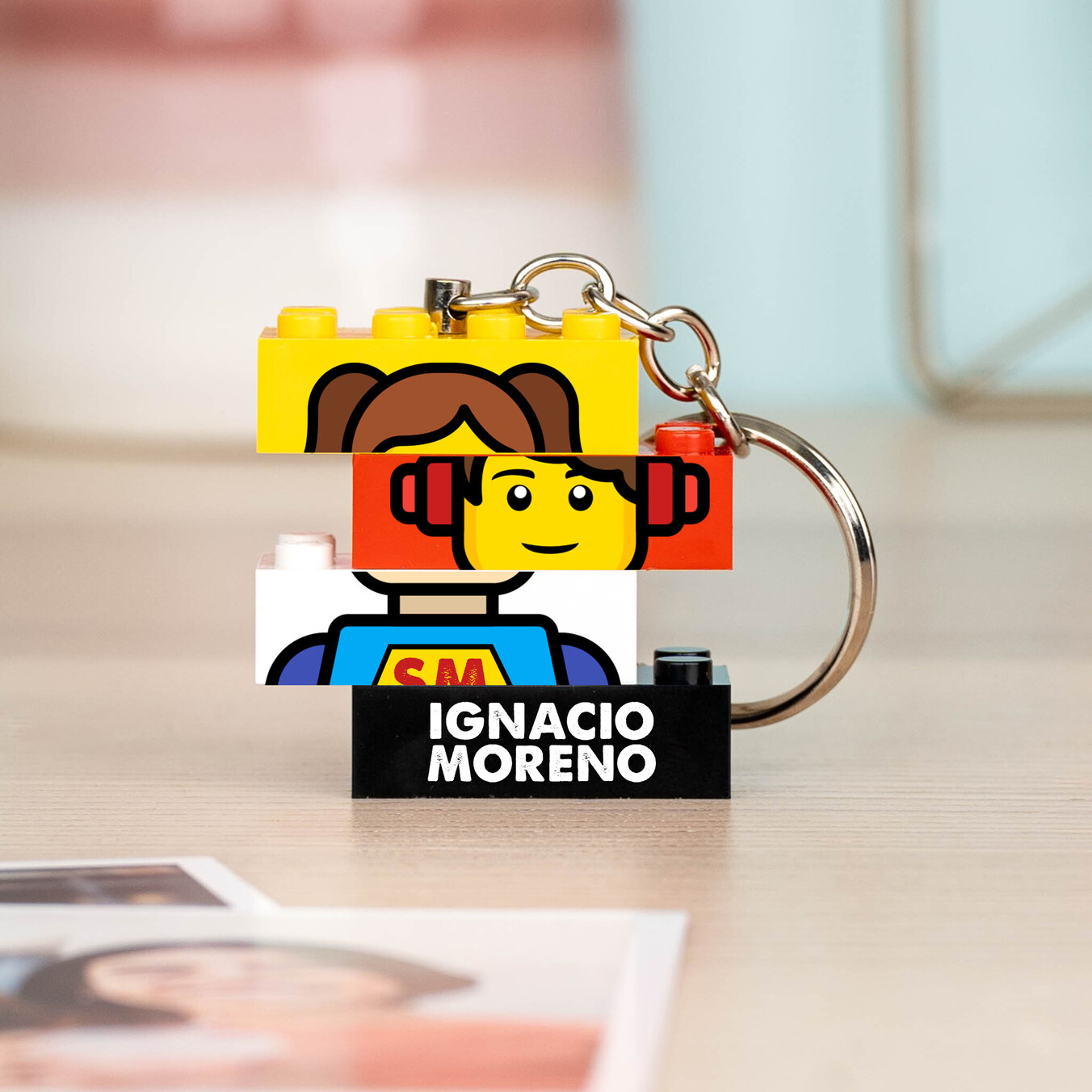 Llavero Blocks personalizado 4 piezas