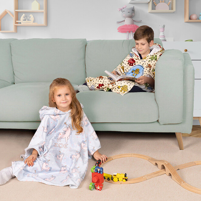 Filt poncho med tryck Filt poncho med tryck