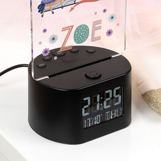 Reloj despertador personalizado con luz y música