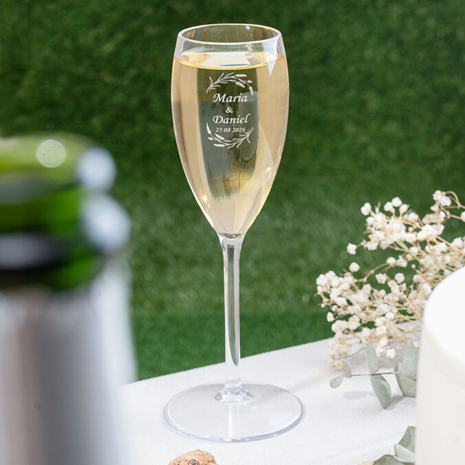 Bicchiere da champagne personalizzato in plastica