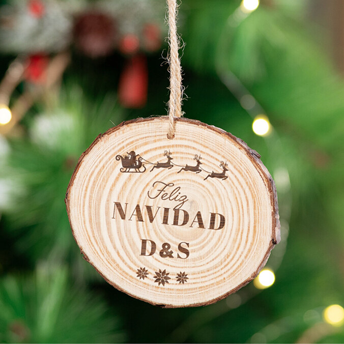 Rodaja madera personalizada para colgar