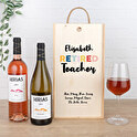 Podwójne personalizowane pudełko na wino + 2 butelki wina
