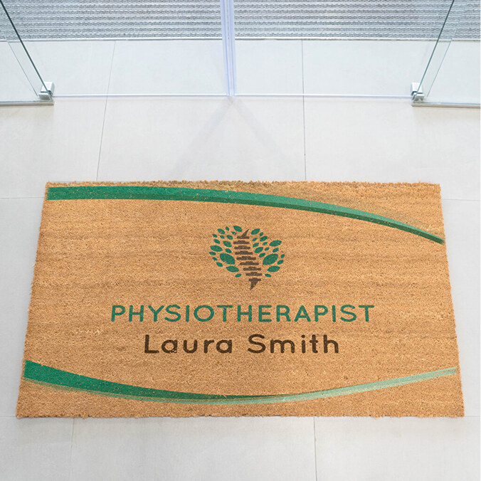 Personlig dørmåtte af naturlige kokosfibre