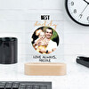 Personalised acrylic trophy with wooden base