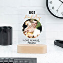 Personalised acrylic trophy with wooden base