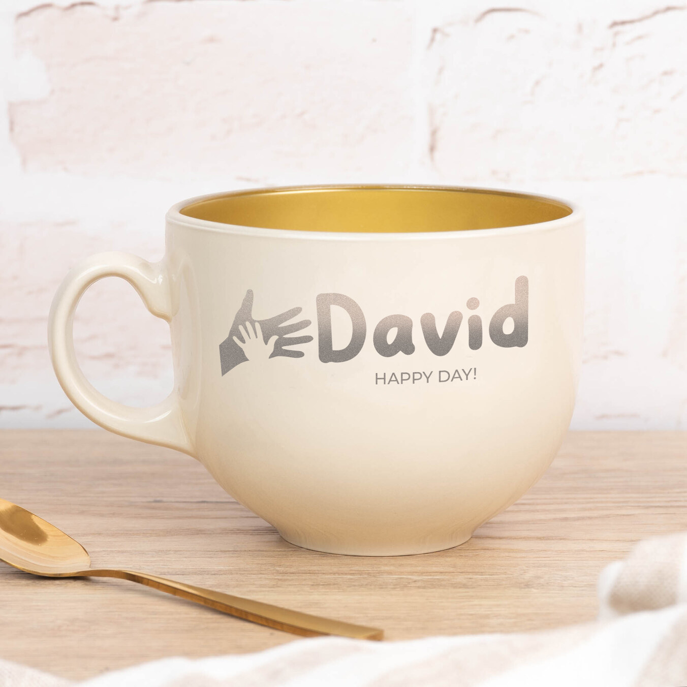 Caneca gravada Gold Latte