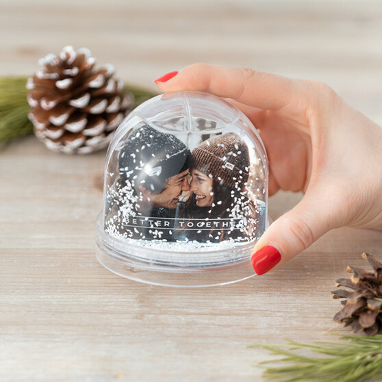 Personalised snow globe with photo