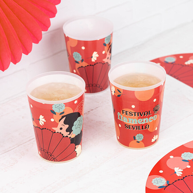 Vaso personalizado reutilizable de plástico 500 ml.