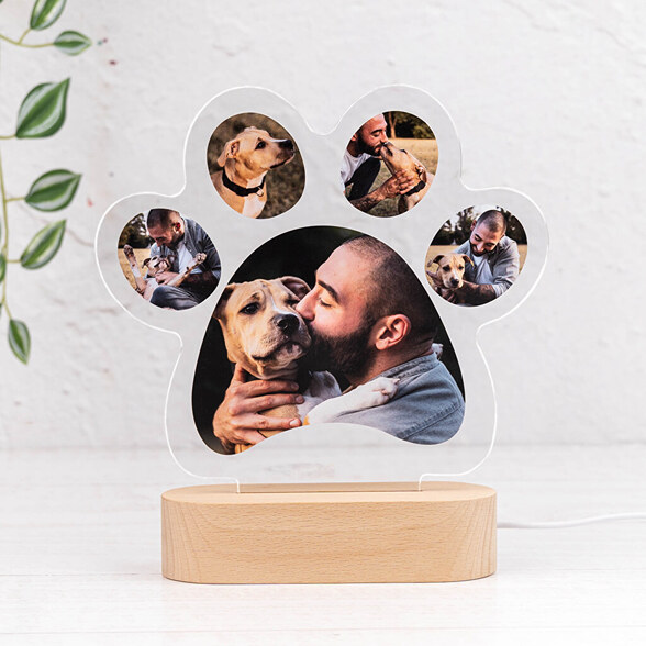 Lámparas 3D personalizadas con base de madera