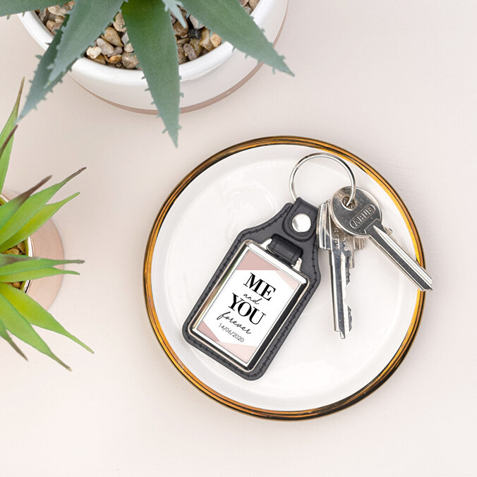 Metalen sleutelhanger bedrukken met kunstleer