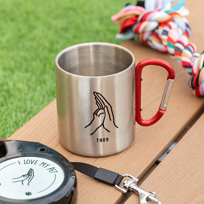 Edelstahltasse mit Karabiner selber gestalten