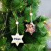 Personligt træ julepynt i stjerneform