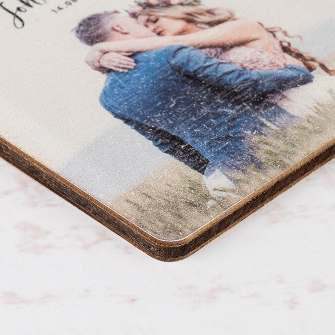 Personalizowany, drewniany brelok do kluczy kwadratowy