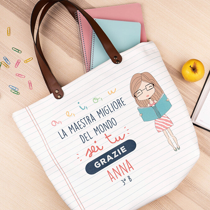 Borsa shopper con cerniera personalizzata
