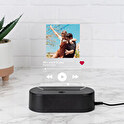 Gepersonaliseerde rechthoekige 3D lamp met houten voet
