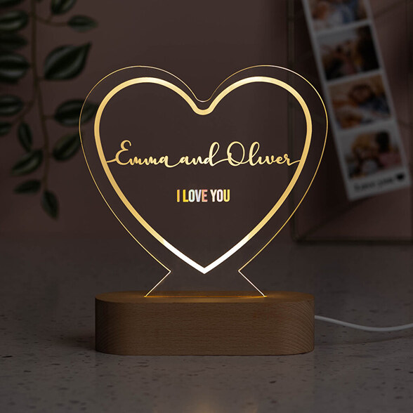 Lámparas 3D personalizadas con base de madera